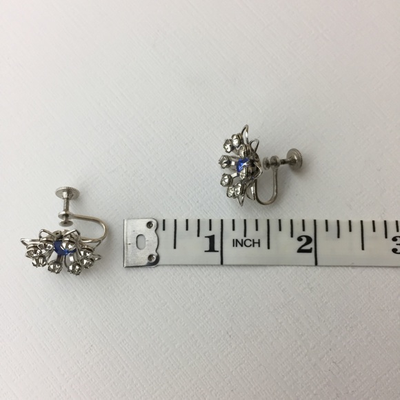 Vintage Bugbee & Niles Silver Rhinestone Earrings - Picture 8 of 8